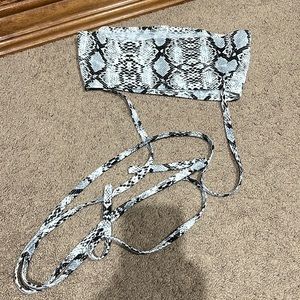 snake skin print tube top